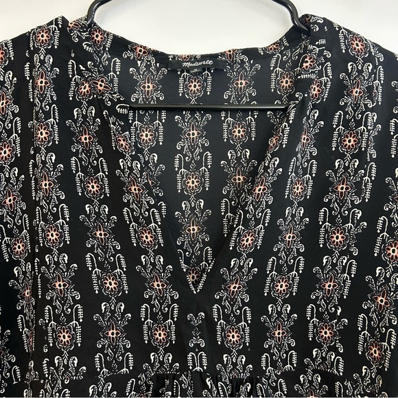 Madewell Bohème Popover 100% Silk Boho V-neck Blouse Size Medium - Picture 3 of 13